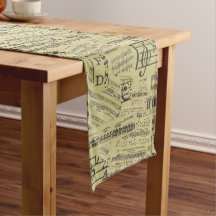 Musiknote Pattern Music Theme Table Runner