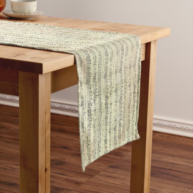 Musiknote Pattern Music Theme Table Runner Kurzer Tischläufer (Beispiel)