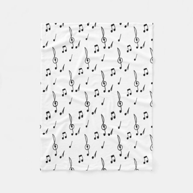Musiknote Pattern Music Theme Treble Clef Fleecedecke (Vorderseite)