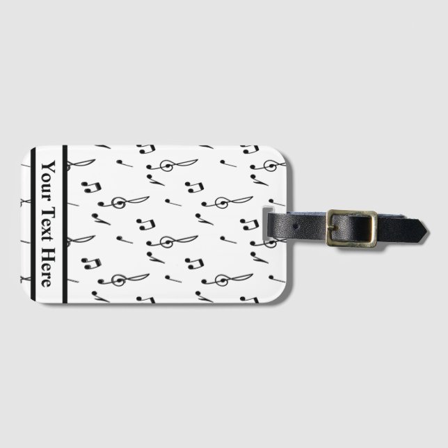 Musiknote Pattern Music Theme Treble Clef Gepäckanhänger (Vorderseite (Horizontal))