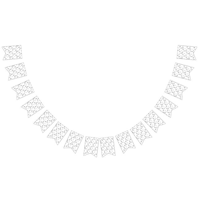 Musiknote Pattern Music Theme Treble Clef   Wimpelkette (Alle)