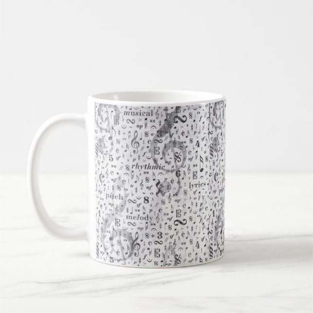 Musiknote Pattern Musikpiano Thema Tasse (Links)