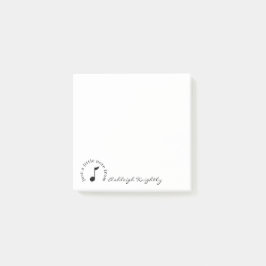 Musiknote Skriptname Schwarz-weiß Personalisiert Post-it Klebezettel