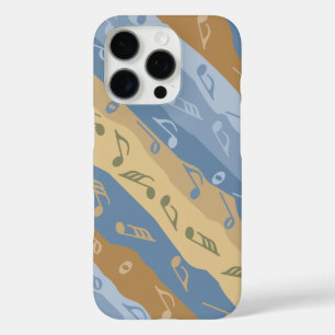 Musiknote Streifen braun und blau iPhone 16 Pro Hülle