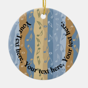 Musiknote Streifen braun und blau Keramik Ornament