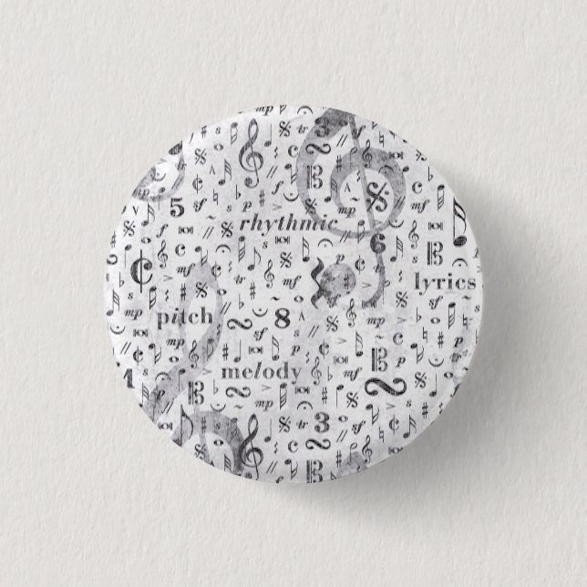 Musiknote u. Symbol-Knopf Button (Vorderseite)