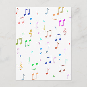 Musiknote und Symbole Postkarte