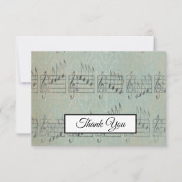 Musiknote Vintage Muster Musik Thema Musiker Dankeskarte