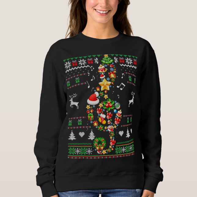 Musiknote Weihnachten Ugly Sweater Musical Teacher Sweatshirt (Vorderseite)