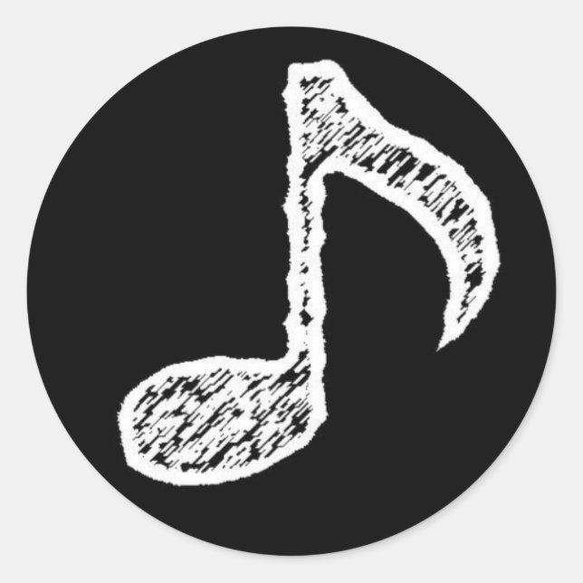 Musiknote - Weißaufkleber Runder Aufkleber (Vorderseite)