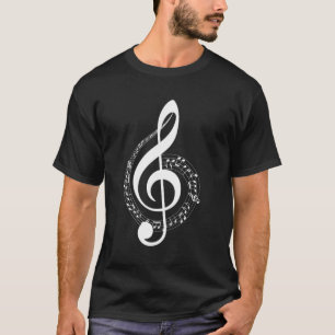 Musiknote White Treble Clef Musical Symbol für Mu T-Shirt