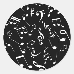 Musiknoten 2 runder aufkleber