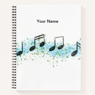 Musiknoten Abstraktes Kunstnotizbuch - Blau & Grün Notizbuch