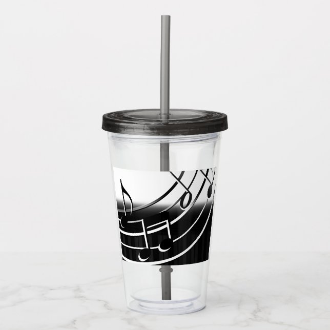 Musiknoten Acrylic Tumbler Acryltrinkbecher (Vorderseite)