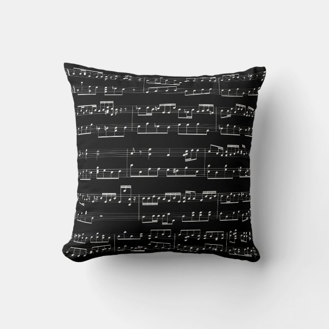 Musiknoten Anpassbare Druckfarben Kissen (Vorderseite)