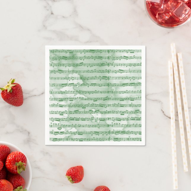 Musiknoten Aquarell Serviette (Beispiel)