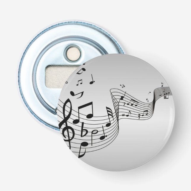 Musiknoten auf Silber Flaschenöffner (Vorderseite)