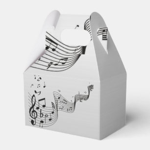 Musiknoten auf Silber Geschenkschachtel
