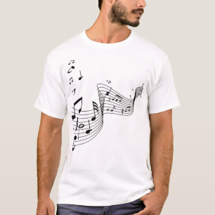 Musiknoten auf Silber T-Shirt