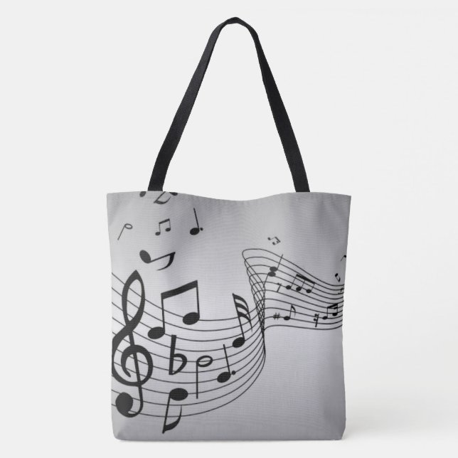 Musiknoten auf Silber Tasche (Rückseite)