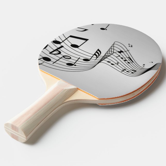 Musiknoten auf Silber Tischtennis Schläger (Vorderseite)