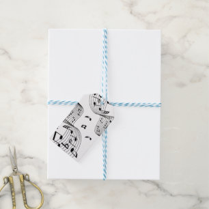 Musiknoten auf Weiß  Geschenkanhänger