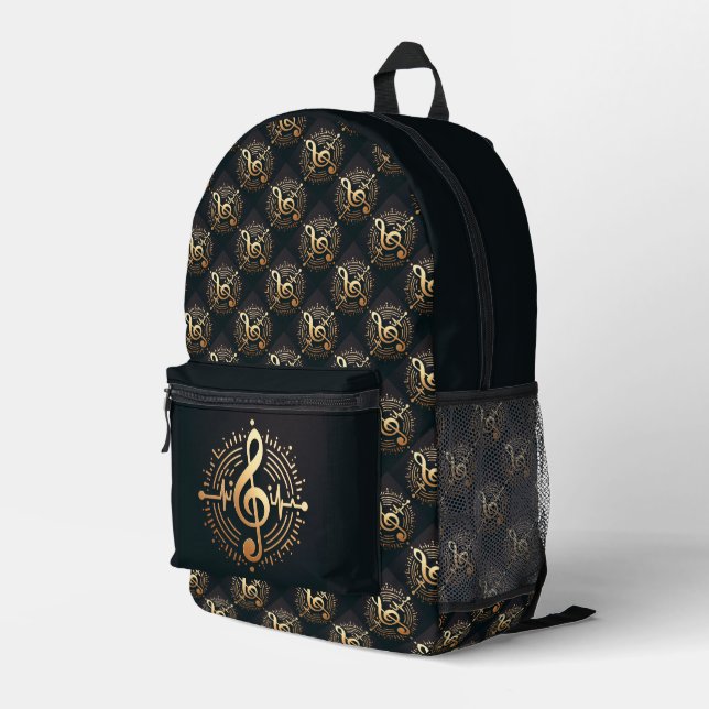 Musiknoten Bedruckter Rucksack (Rückseitige Ecke Rechts)