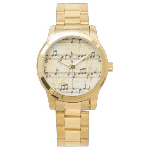 Musiknoten beobachten armbanduhr