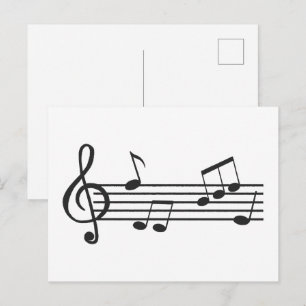 Musiknoten Cliparts, Violinschlüssel Doodle Postkarte