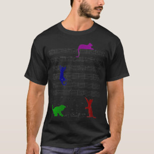 Musiknoten der Niedlichen Katzen Musikerin Vint T-Shirt