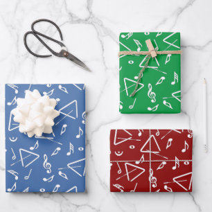 Musiknoten, die Papierblätter ummanteln Geschenkpapier Set