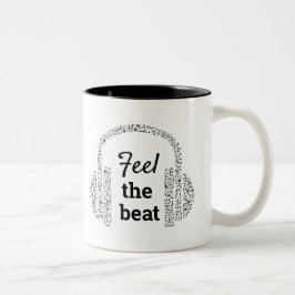 Musiknoten DJ Kopfhörer modern Zweifarbige Tasse