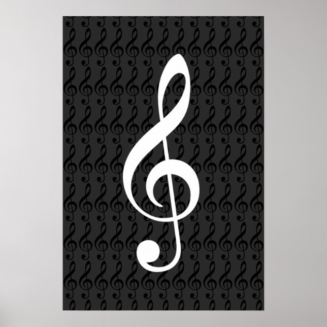 Musiknoten, Drei-Stufen-Klecks, coole grafische b& Poster (Vorne)