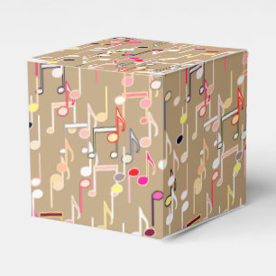 Musiknoten-Druck - Taupe-Beige, mehrfarbig Geschenkschachtel