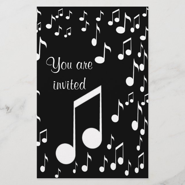 Musiknoten Einladungen_ Stationery (Vorderseite)