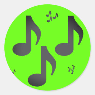 Musiknoten Emojis Runder Aufkleber