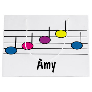 Musiknoten Farbenfrohe Hübsche Personalisierung Große Geschenktüte