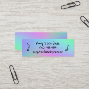 Musiknoten Farbenfrohe Mini Business Cards Visitenkarte