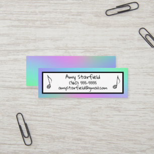 Musiknoten Farbenfrohe Mini Business Cards Visitenkarte