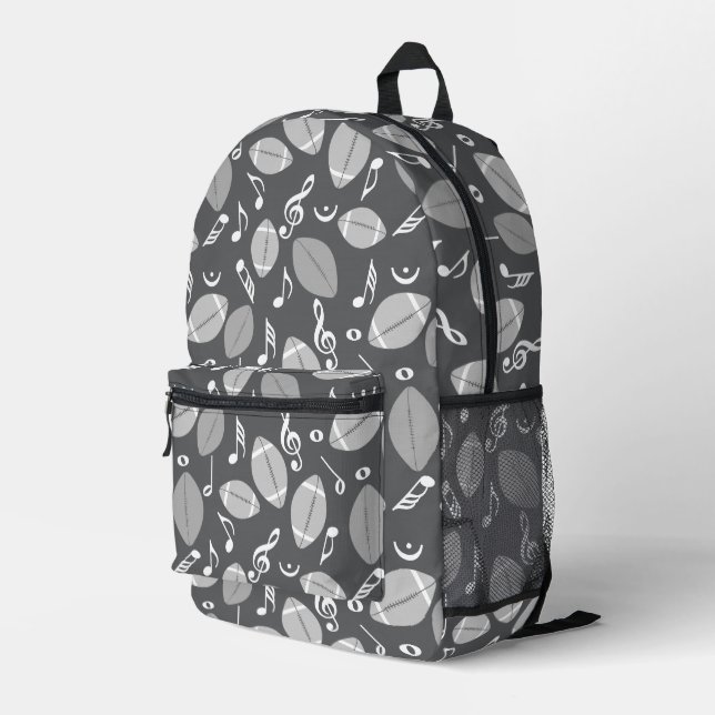 Musiknoten Footballs Bedruckter Rucksack (Rückseitige Ecke Rechts)