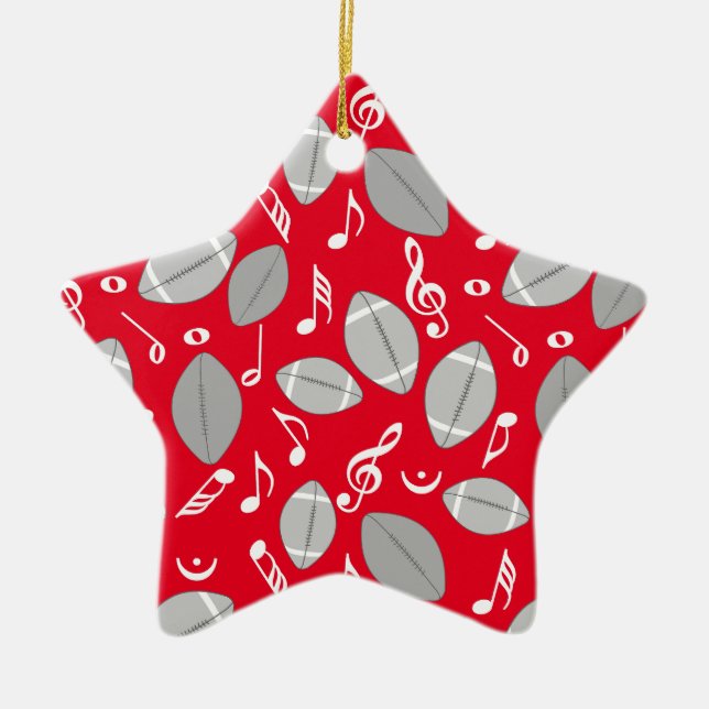 Musiknoten Footballs Keramik Ornament (Vorne)