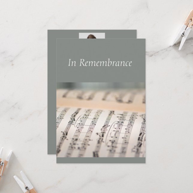 Musiknoten für benutzerdefinierte Memories Einladung (Vorderseite/Rückseite Beispiel)