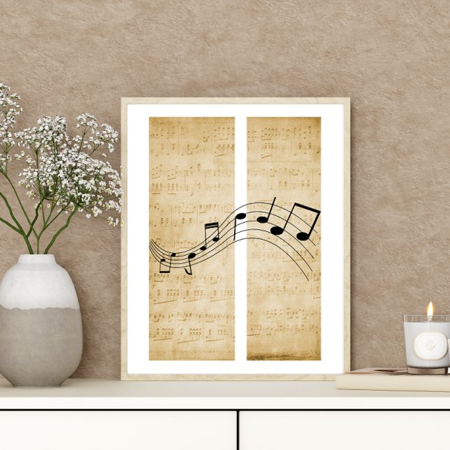 Musiknoten für Vintages Blatt-Musikpapier Poster (Von Creator hochgeladen)