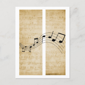 Musiknoten für Vintages Blatt-Musikpapier Postkarte