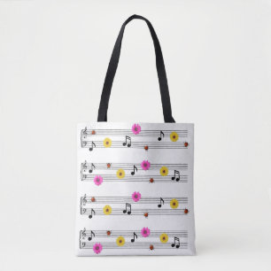 Musiknoten ganz über Druck-Taschen-Tasche Tasche