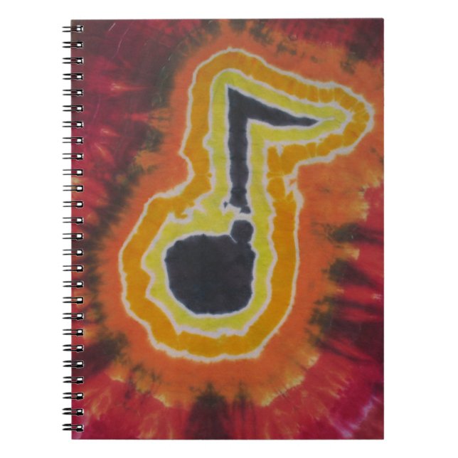 Musiknoten Gefärbte Krawatte Notizblock (Vorderseite)