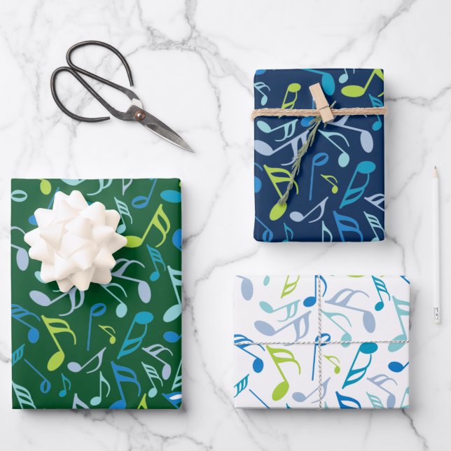 Musiknoten Geschenkpapier Set (Vorderseite)