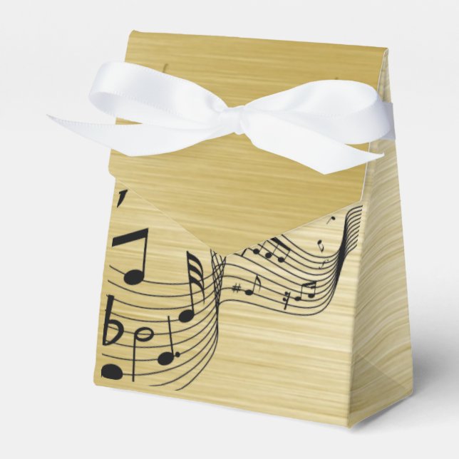 Musiknoten Gold gebürstet Geschenkschachtel (Vorderseite)