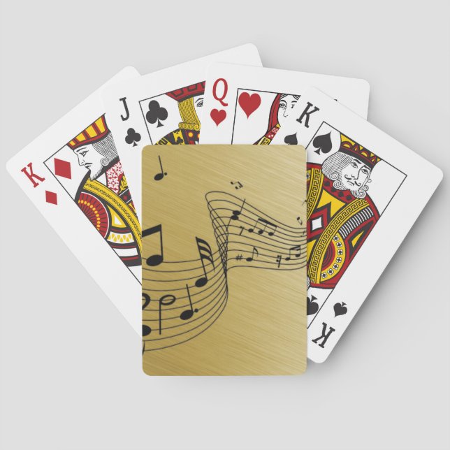 Musiknoten Gold gebürstet Spielkarten (Rückseite)