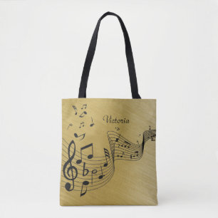 Musiknoten Gold gebürstet Tasche